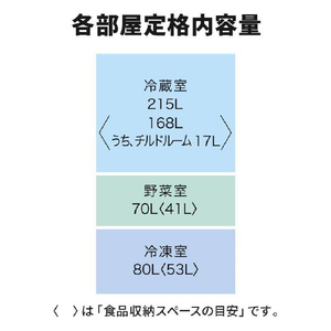 三菱 【右開き】365L 3ドア冷蔵庫 パールホワイト MR-CX37J-W-イメージ15