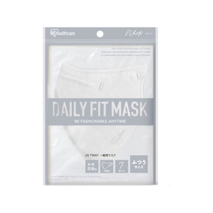 アイリスオーヤマ DAILYFITMASK立体 ふつう 7枚入 ホワイト FCU8463-RK-F7SW-イメージ1