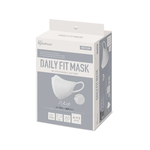 アイリスオーヤマ DAILYFITMASK立体 ふつう 30枚入 ホワイト FCU8464-RK-F30SW-イメージ1