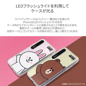 LINE FRIENDS iPhone 11 Pro用LIGHT UP CASE ベーシック ブラウン KCE-CSB019-イメージ7