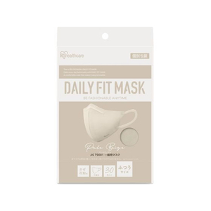 アイリスオーヤマ DAILYFITMASK立体 ふつう 30枚入 ペールベージュ FCU8467-RK-F30SXQ-イメージ2