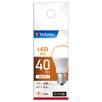 Verbatim LED電球 E17口金 全光束440lm(4．3W 小形電球・広配光タイプ) 電球色相当 LDA4L-E17-G/LV3