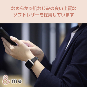 エレコム Apple Watch用 &me ソフトレザーバンド(42/41/40/38mm) チャコールグレー AW-41BDLJGY-イメージ4